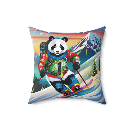 Cyberpunk Panda Spun Polyester Square Pillow