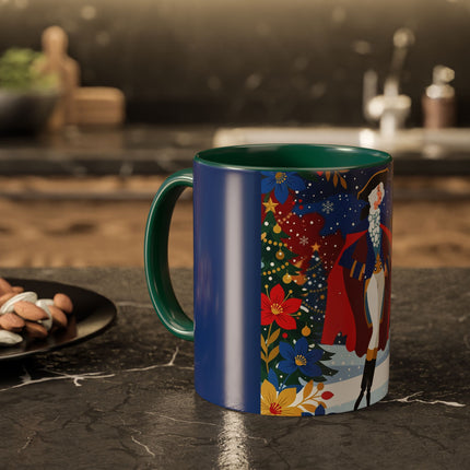 🎭❄️ The Christmas Masquerade Lady Colorful Mug – Art Deco Holiday Fantasy