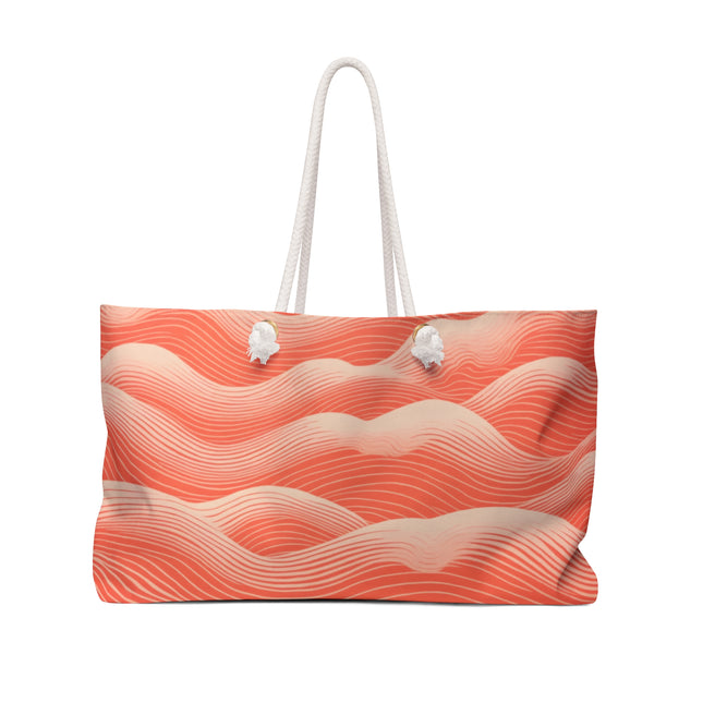 Hues of Orange and Beige Wave Pattern Weekender Bag
