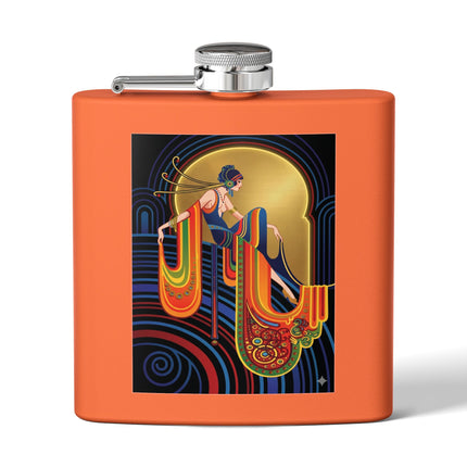 Art Deco Muse Flask – Golden Radiance & Elegant Poise