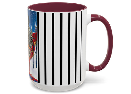 Elegant Winter Woman in Sleigh Colorful Mugs (11oz, 15oz)