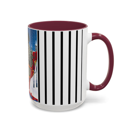 Elegant Winter Woman in Sleigh Colorful Mugs (11oz, 15oz)
