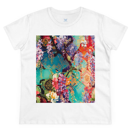 Golden Wisteria Symphony Women's Midweight Cotton Tee