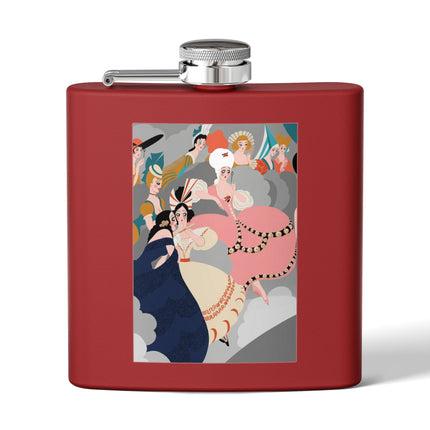 Celestial Masquerade Stainless Steel Flask – Theatrical Elegance & Floating Whimsy
