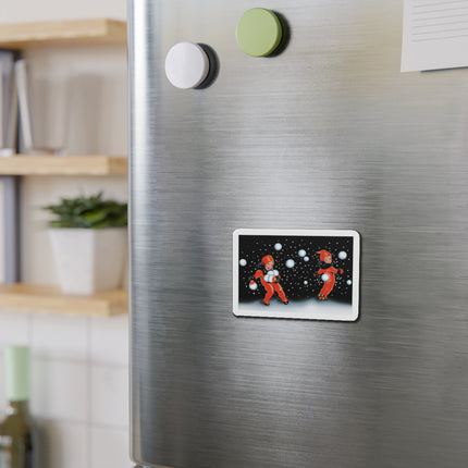Festive Snowball Kiss-Cut Die-Cut Magnets (5 Sizes)