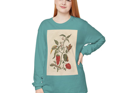 Botanical Pl.15 by Maria Sibylla Merian Garment-dyed Long Sleeve T-Shirt