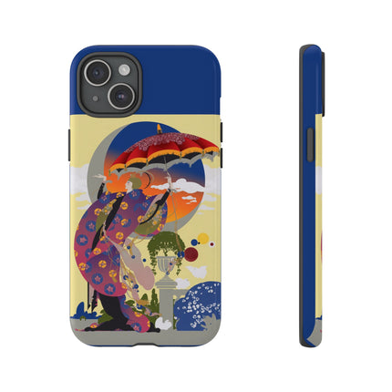 Parasol Sunset Geisha Phone Case – Elegant Twilight Grace
