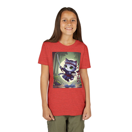 Moonlit Samurai Kitty Youth Short Sleeve Tee