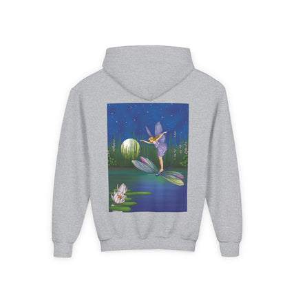 Fairy on a Dragonfly Youth Hooded Sweatshirt – Timeless Magic & Dreamlike Wonder