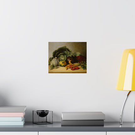 Still Life, Balsam Apple, and Vegetables by James Peale Matte Horizontal Posters
