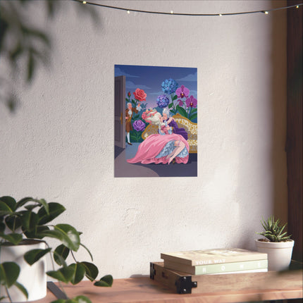 🌹💋 The Lady Of The Secret Rendezvous Matte Vertical Poster – Art Deco Romantic Whimsy