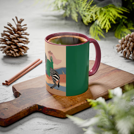 Zebra Rider Colorful Mugs – Safari Chic & Art Deco Adventure