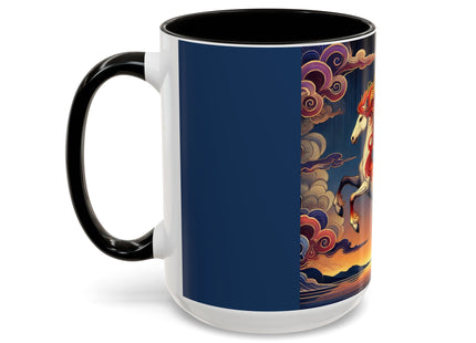 Flame-Winged Horse at Sunset Colorful Mugs (11oz, 15oz)