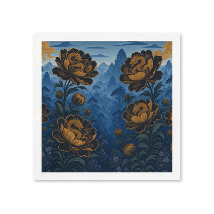 🐉🌸 The Golden Dragon Lotus Garden Napkins – Enchanted Oriental Elegance