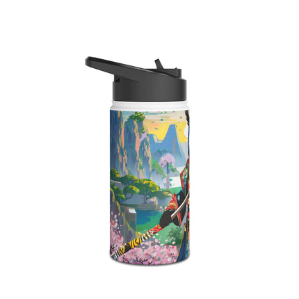 Cyberpunk Samurai Owl Stainless Steel Water Bottle