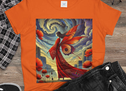The Poppy Fairy in the Wind Cotton Tee