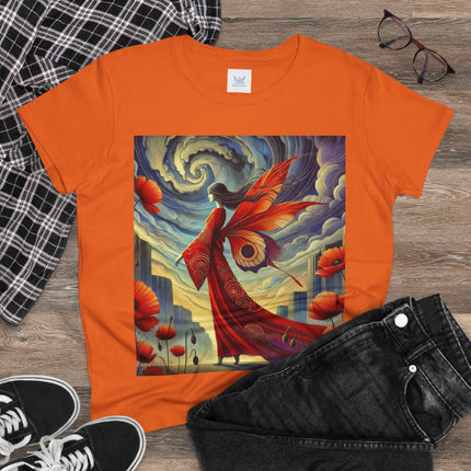 The Poppy Fairy in the Wind Cotton Tee