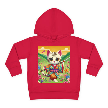 Samurai Kitten Toddler Pullover Fleece Hoodie
