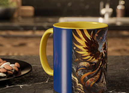 Valkyrie Descending Through Storm Colorful Mugs (11oz, 15oz)