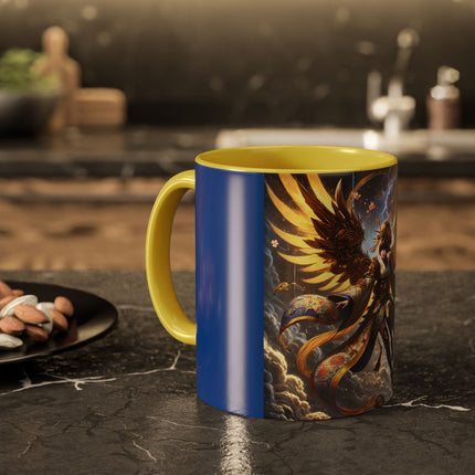 Valkyrie Descending Through Storm Colorful Mugs (11oz, 15oz)
