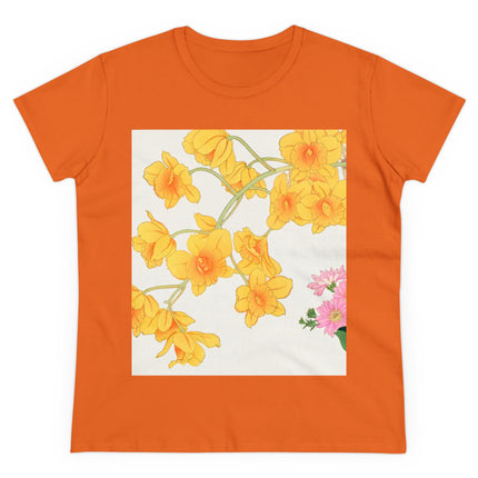 Golden Bow Orchid Women's Midweight Cotton Tee