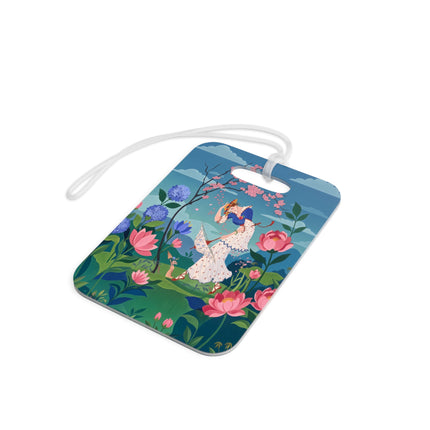 🌸☂️ The Lady Of The Falling Blossoms Luggage Tag – Art Deco Garden Whimsy