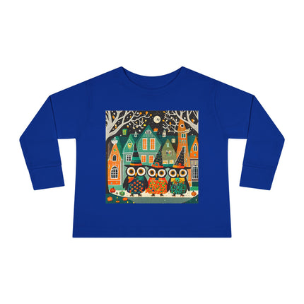 Night of the Trick-or-Treating Owlets Toddler Long Sleeve Tee