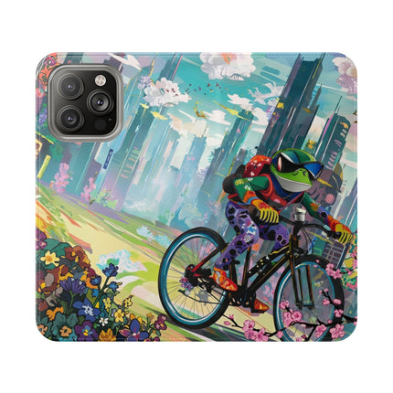 🐸🚵 Cyberpunk Frog Flip Case – High-Tech Adventure & Neon Velocity
