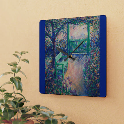 The Artist’s Garden Acrylic Wall Clock, Round and Square