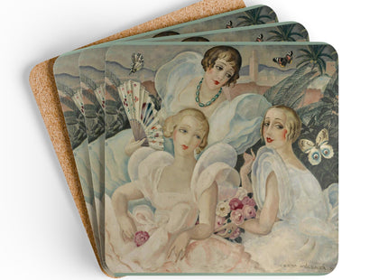 Les Femmes Fatales by Gerda Wegener Corkwood Coaster Set