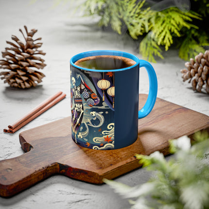 Skeleton Kabuki Performer Colorful Mugs (11oz, 15oz)