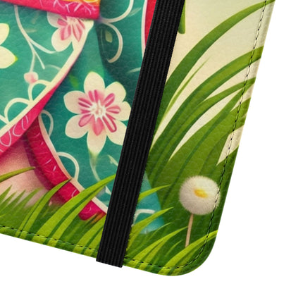🌾🌼 Geisha Kitten and the Dandelion Wish Flip Case – Gentle Wishes & Quiet Wonder