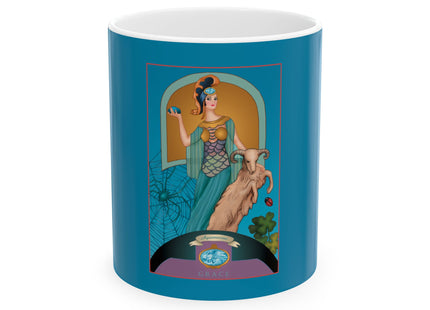 March & Aquamarine (from the Gem Series) by Sofia Chiostri Ceramic Mug 11oz
