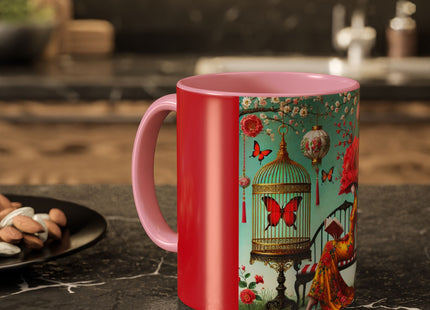 Reading in a Painted Garden Colorful Mugs (11oz, 15oz)