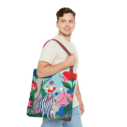 🏹🌺 The Lady Of The Enchanted Garden Archery Tote Bag – Art Deco Floral Adventure