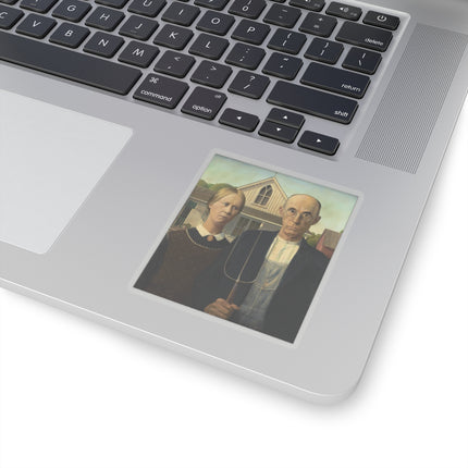 American Gothic by Grant Wood Kiss-Cut Stickers (4 Sizes)