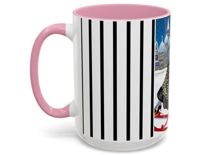 Elegant Winter Woman in Sleigh Colorful Mugs (11oz, 15oz)