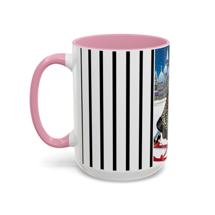 Elegant Winter Woman in Sleigh Colorful Mugs (11oz, 15oz)