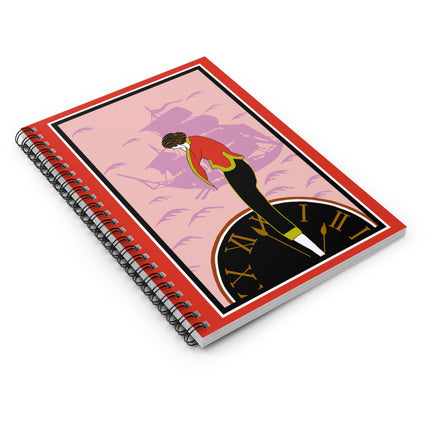 Woman Waiting for her Beloved at 1:59 by Kobayashi Kaichi Spiral Notebook - Ruled Line