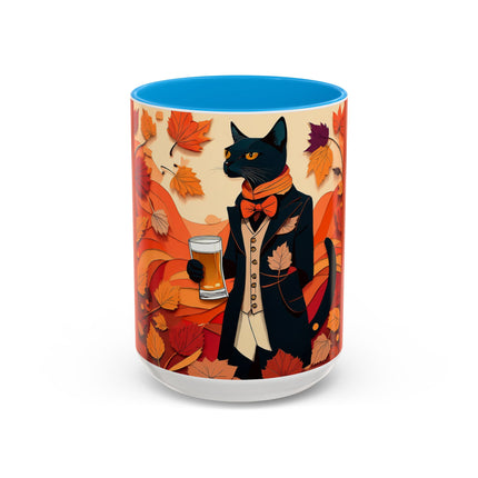 Siamese Cat at an Autumn Harvest Fair Colorful Mugs (11oz, 15oz)