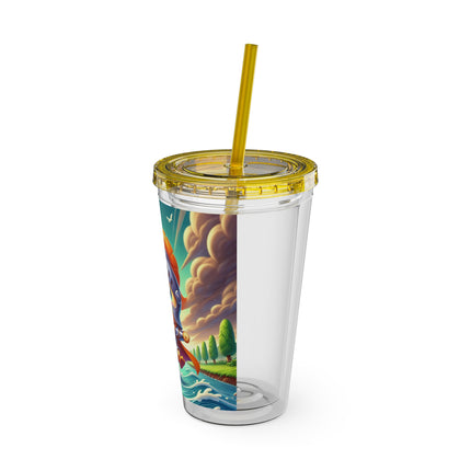 Valiant Duck Sunsplash Tumbler with Straw, 16oz