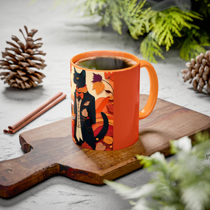 Siamese Cat at an Autumn Harvest Fair Colorful Mugs (11oz, 15oz)