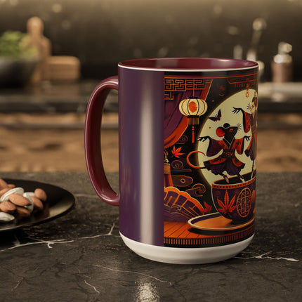 Theatrical Halloween Mice on Teacup Colorful Mugs (11oz, 15oz)