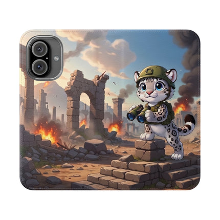 🐆🔭 The Snow Leopard Lookout Flip Case – Adventure, Curiosity & Fearless Style