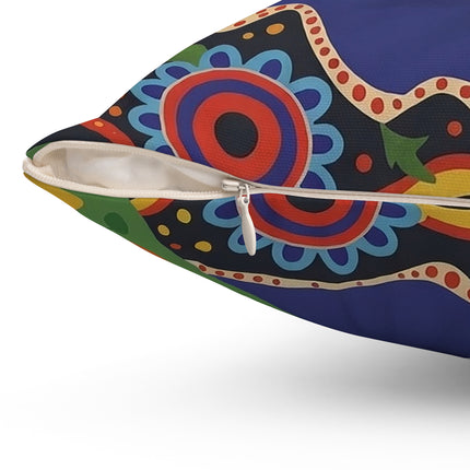 🏮🎃 The Lady Of Halloween Lanterns Square Pillow – Colorful Art Deco Halloween Charm