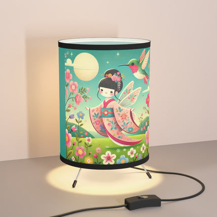 Geisha Fairy and the Hummingbird Blossom Tripod Lamp