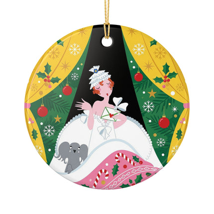 💌🎄 The Christmas Letter Of Holly House Ceramic Ornament – Whimsical Art Deco Holiday Charm
