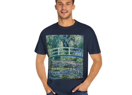 Water Lilies and Japanese Bridge by Claude Monet Unisex Garment-Dyed T-shirt