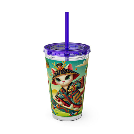 Dragon Dance on Wheels Sunsplash Tumbler with Straw, 16oz