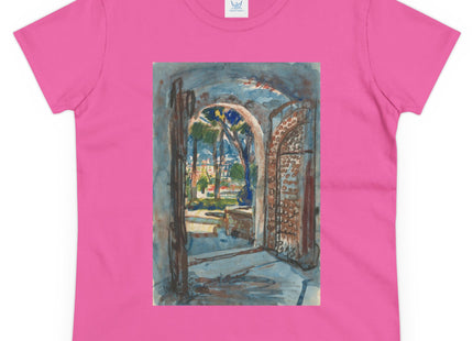 Gate in S. Miniato by Martin Monnickendam Women's Midweight Cotton Tee